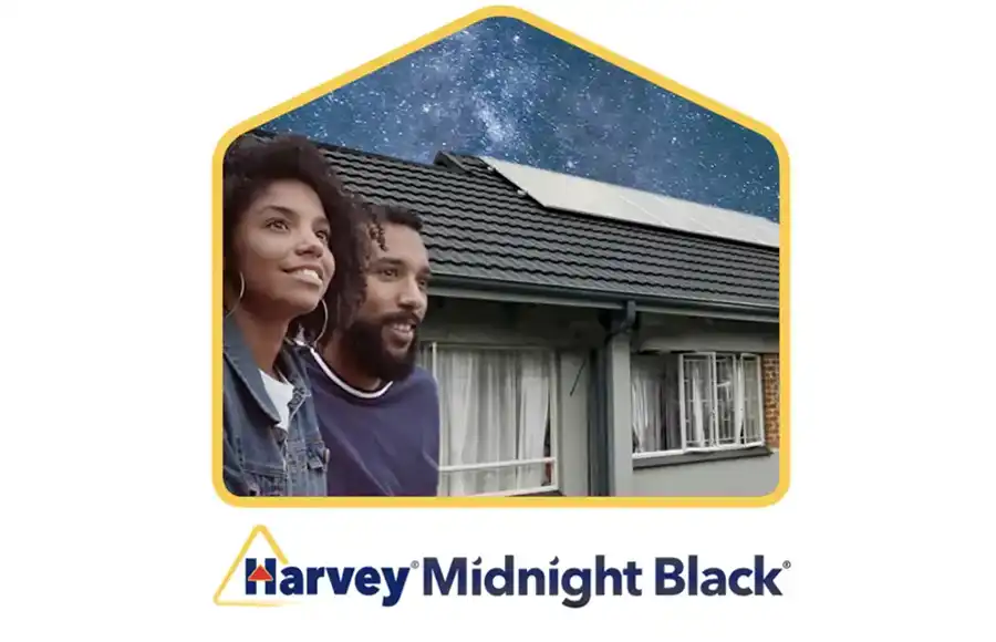 sample of harvey midnight black roof tiles